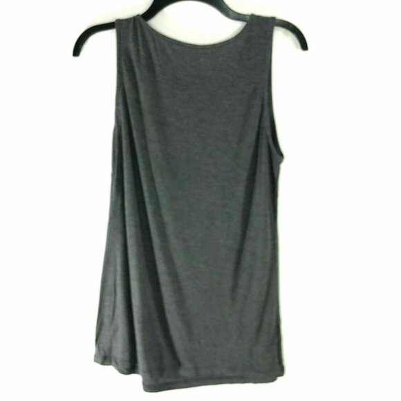 Liz Lange Maternity Tee Shirt Large Tank Top Gray Rhinestones Stretch Tunic - Picture 2 of 6